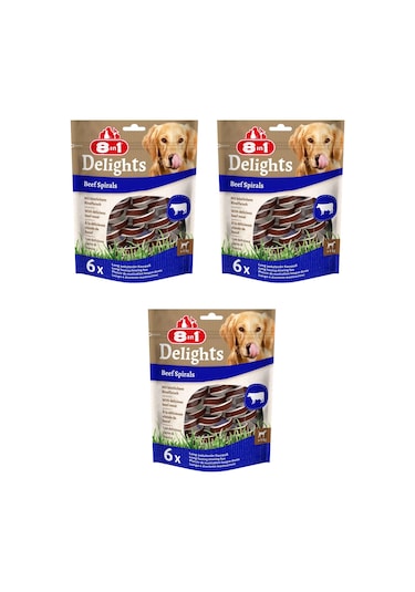 8in1 Delights Beef Spirals Biftekli Burgu Ödül 6 Lı X 3 Adet