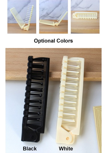 Samdoo Beyaz Çift Fonksiyonlu Katlanabilir Saç Tarzı Combı - İnce Ve Geniş İğne Tasarımı, Ergonomik Tutuş, Taşınabilir Dayanıklı Pp Malzeme