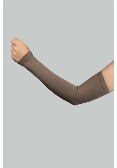 Altobeh Pratik Tesettür Kolluk Penye Kadın Namaz Kolluğu Düz - Koyu Vizon