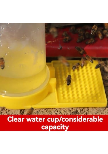 Konesam Arı Sulama Aleti - Şeffaf Gözlemli, Sızıntı Engeli, Kolay Yıkanabilir, Akış Kontrollü Kovan Besleme Aracı