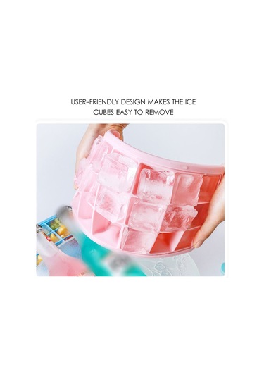 Xiyyadms Pembe 24 Hücre Silikon Buzluk - Ev Ve Bar Kullanıma Uygun Kapaklı Buz Formu, Güvenli Ve Dayanıklı Malzemeyle Çok Renkli