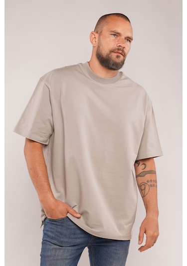 Gabria Bisiklet Yaka Erkek T-shirt Gri