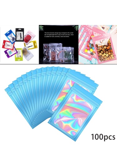 Suntek Magideal 100 Adet Açılıp Kapanabilir Koku Folyo Kese Mavi