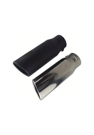 Besthome1 Siyah Renk 2.5 İnç Giriş 3 İnç Çıkış 22cm Paslanmaz Çelik Oto Egzoz Ucu