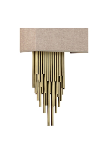 Lampaluce Straordinario Modern Tasarım Metal Ve Kumaş Aplik 65cm Sarı Eskitme