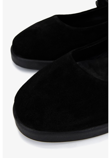 Valmenti Kadın Hakiki Deri Siyah Babet Ayakkabı 434 0402 Bn Ayk Sk25-26 Syh Suet/syh Dr Siyah