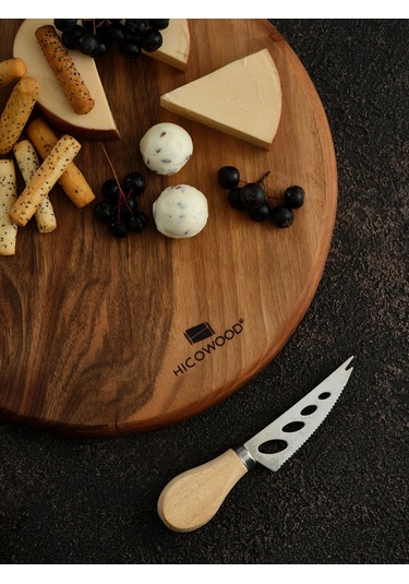 Doğal Ceviz Yuvarlak Sunum-Kesme Tahtası-Lazerle İsim/Söz Yazılır