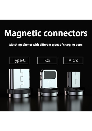 Prestigegoods Kebiss Led Manyetik Usb Şarj Kablosu İphone 14 13 11 12 Pro Max Xiaomi Uyumlu Mikro Usb C Tipi Kablo