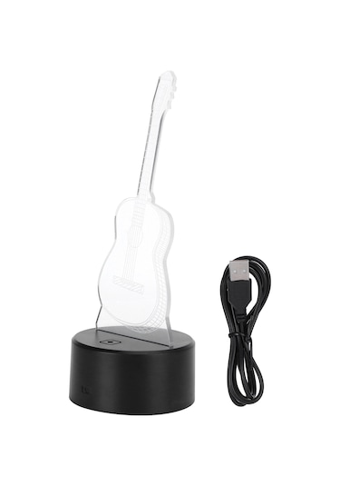 3d Gitar Gece Lambası Led 7 Renk Gece Lambası Anahtarı Masaüstü Lambası Ev Dekorasyonu Diğer