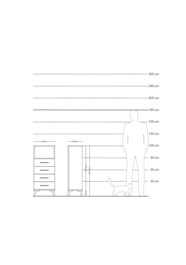 Arges Komodin Tek Raflı 4 Çekmeceli 44x30x106 Antrasit-antrasit Antrasit