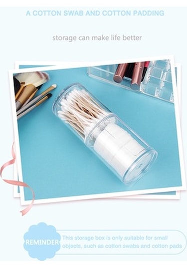 Ulzyvf 2 Katmanlı Akrilik Kozmetik Saklama Kutusu - Ruj, Pamuk Ped Ve Çubuklar İçin Diğer