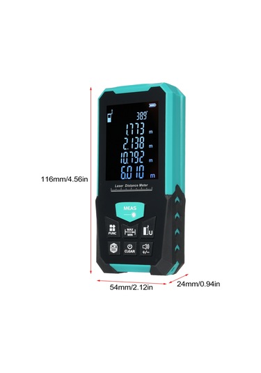 Reedark D3-50 Lazer Mesafe Ölçer, 50m Aralık, Alan/hacim/iki Nokta Ölçüm, 50 Veri Depolama, Pil İle Teslim, Ip54 Su Geçirmez