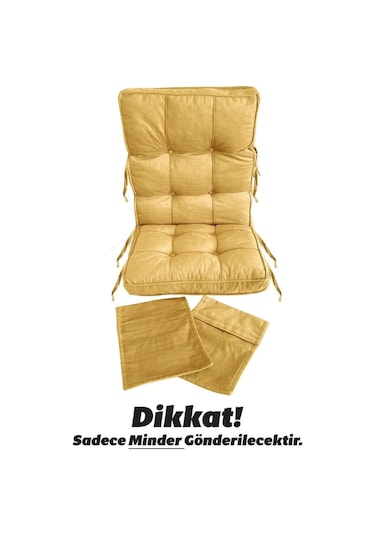 Reyo Home Sallanan Sandalye Minderi Kapitone Çift Cepli Hardal