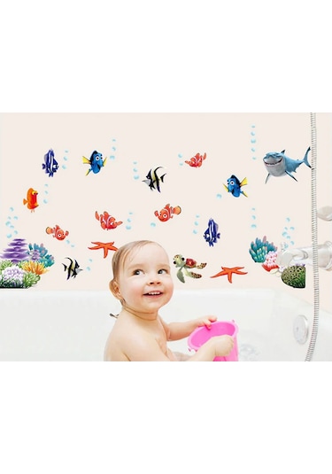 Gajeena Deniz Dünyası Duvar Sticker, Tekrardan Kullanıma Uygun, 60x45cm, Otomatik Çıkarılabilir, Salon/çalışma Odası Dekorasyonu, Ay617 Diğer