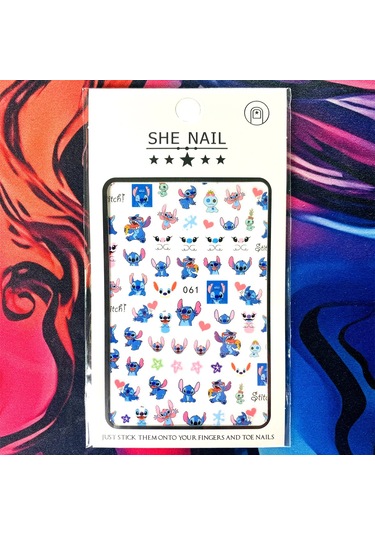 Lilo Ve Stitch Tırnak Çıkartmalar Anime Etiket Tırnak Sanat Süslemeleri Karikatür Animasyon Tırnaklar Üzerinde Basın Çivi Aksesuarları Manikür İçin Whıte