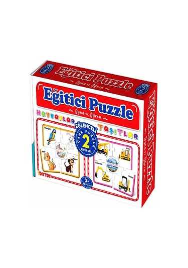 +3 Yaş Eğitici Çark Puzzle Hayvanlar Ve Taşıtlar (Diytoy)