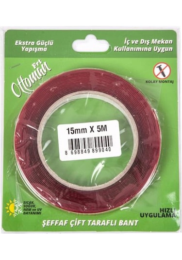 Çift Taraflı Silikon Bant 15 Mm x 5 Metre N11.2112