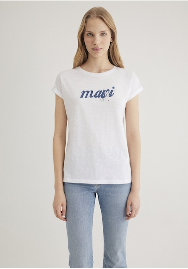Mavi - Mavi Logo Baskılı Beyaz Tişört 166422-620 Beyaz