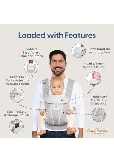 Ergobaby Omni Breeze Softflex Mesh ,0-4 Yaş ,4 Taşıma Pozisyonlu Kanguru ,Yeni Doğan Ve Küçük Çocuklar Için