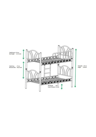 Teknor Genç Çocuk Odası Metal Ranza 90x200