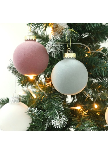 Xindoker 12 Adet 6 Cm Koyu Kahverengi Kadife Noel Topları - Ağaç Süsleri, Ev Ve Ofis Bayram Dekorasyonu