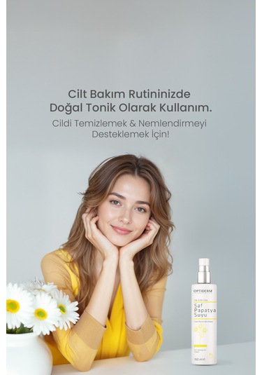 Optiderm Papatya Suyu Saç Ve Yüz Toniği %100 Doğal Ve Saf 150 Ml