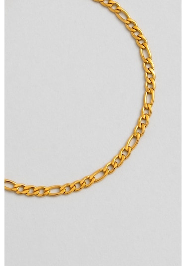 Klasik Sarı Kaplama Çelik Erkek Bileklik Sarı