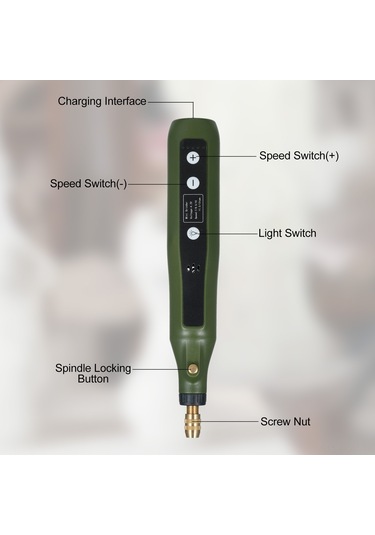 Suofeng 5 Hız Ayarlı Mini Döner Alet Seti - 34 Aksesuarlı Çok Amaçlı El Aleti, Gravür, Zımpara, Parlatma, Oyma İçin