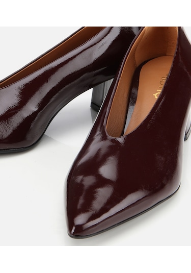Hotiç Kadın Rugan Deri Bordo Yumuşak Dokulu Kalın Topuklu Ayakkabı 01ayh315500a780 Bordo