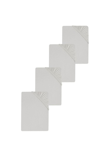 4 Adet Düz Pamuklu Tek Kişilik 80 X 200 X 30 Cm Lastikli Penye Çarşaf Gri