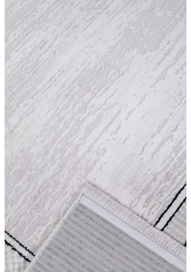 Voyage %100 Akrilik Yumuşak Dokulu Halı Kilim Salon Mutfak Koridor Yolluk Dokuma Makine Halısı Ac-410 Gri