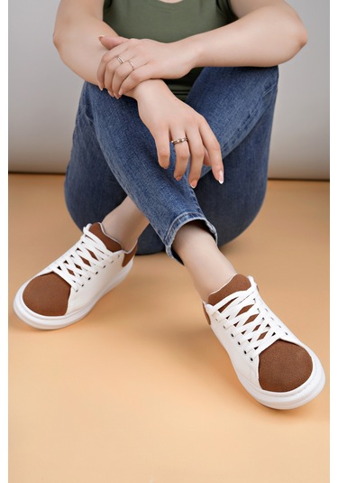 Luis A Costa Lc109 Beyaz Taba Süet Kadın Sneaker Renkli