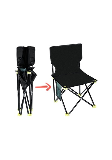 Dolıty Katlanır Kamp Sandalye Açık Sırt Çantalık Siyah-ve-l Siyah Ve L Çok Renkli
