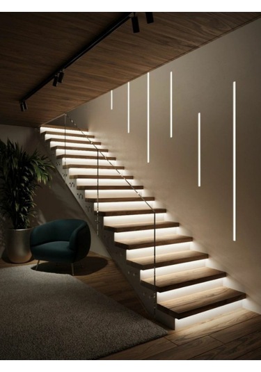 16 Basamak Led Profil Aydınlatma Takip Sistemi Beyaz