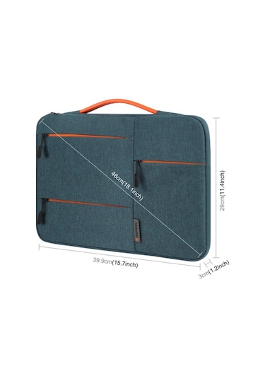 15 İnç Evrensel İş Dizüstü Bilgisayar Çantası Su Geçirmez Çok Katmanlı Koruma Pu Sapı Lacivert