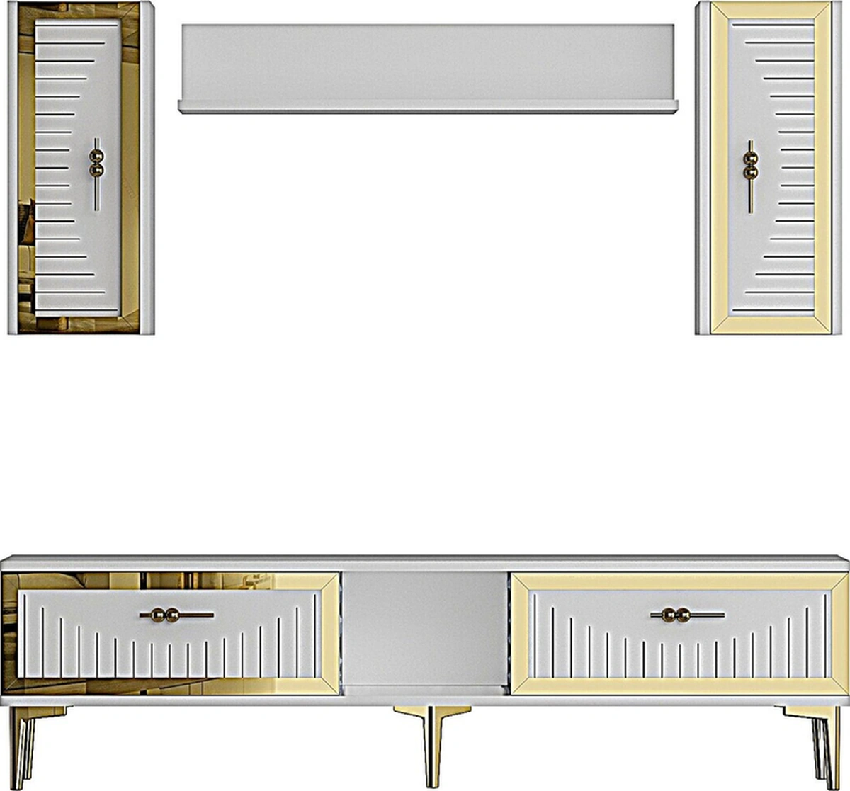 Tvr1501bg - Tuna150 Tv Ünitesi Beyaz Gold 150cm Beyaz Gold