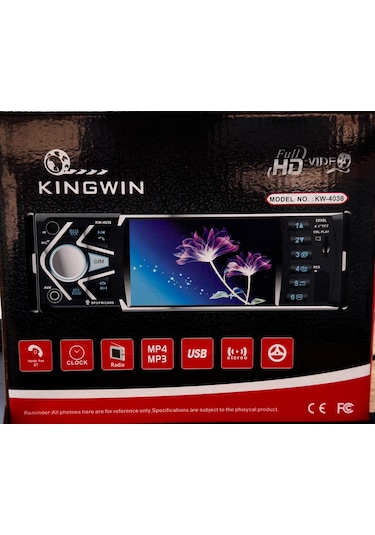 Kw-4038 Oto Multimedya Player 4.1 Tft, Full Hd Video, Bluetooth, Usb, Fm Radyo