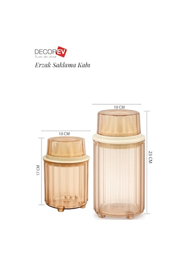 Decorev Erzak Saklama Kabı 900ml - 1300 Ml 6lı Set Kahverengi