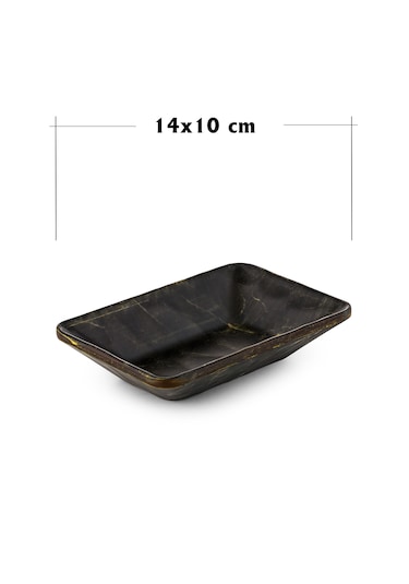 Rölyefli Hibrit Ahşap Köş. Kayık 10x14 Cm 3 Adet Siyah