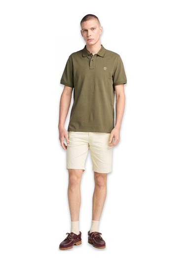 Timberland Tb0a2dfm Claremont Twill Chino Krem Erkek Şort Beyaz
