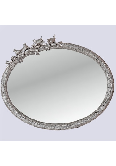 Kuş Figürlü Ayna Gümüş