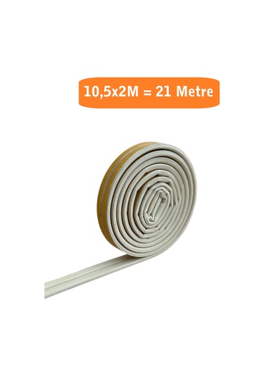 Homdep Kapı Pencere Fitili Yapışkanlı Beyaz Kapı Pencere Bandı Bantları 10,5x2 Metre 21 Metre 21 M