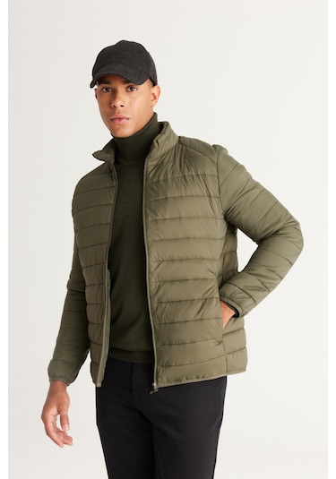 Ac&Co / Altınyıldız Classics Standart Fit Normal Kesim Dik Yaka Erkek Mont Haki