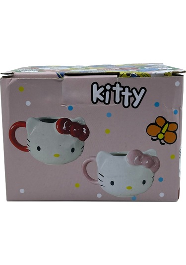 Porselen Kedi Kitty Kupa Beyaz