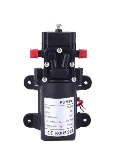 Su Basıncı Diyafram Pompası, Dc 24v 70w 6l/mın Çift Düz Boru Kendine Prımıng Psyreer Pompası Rv Deniz Teknesi Çim