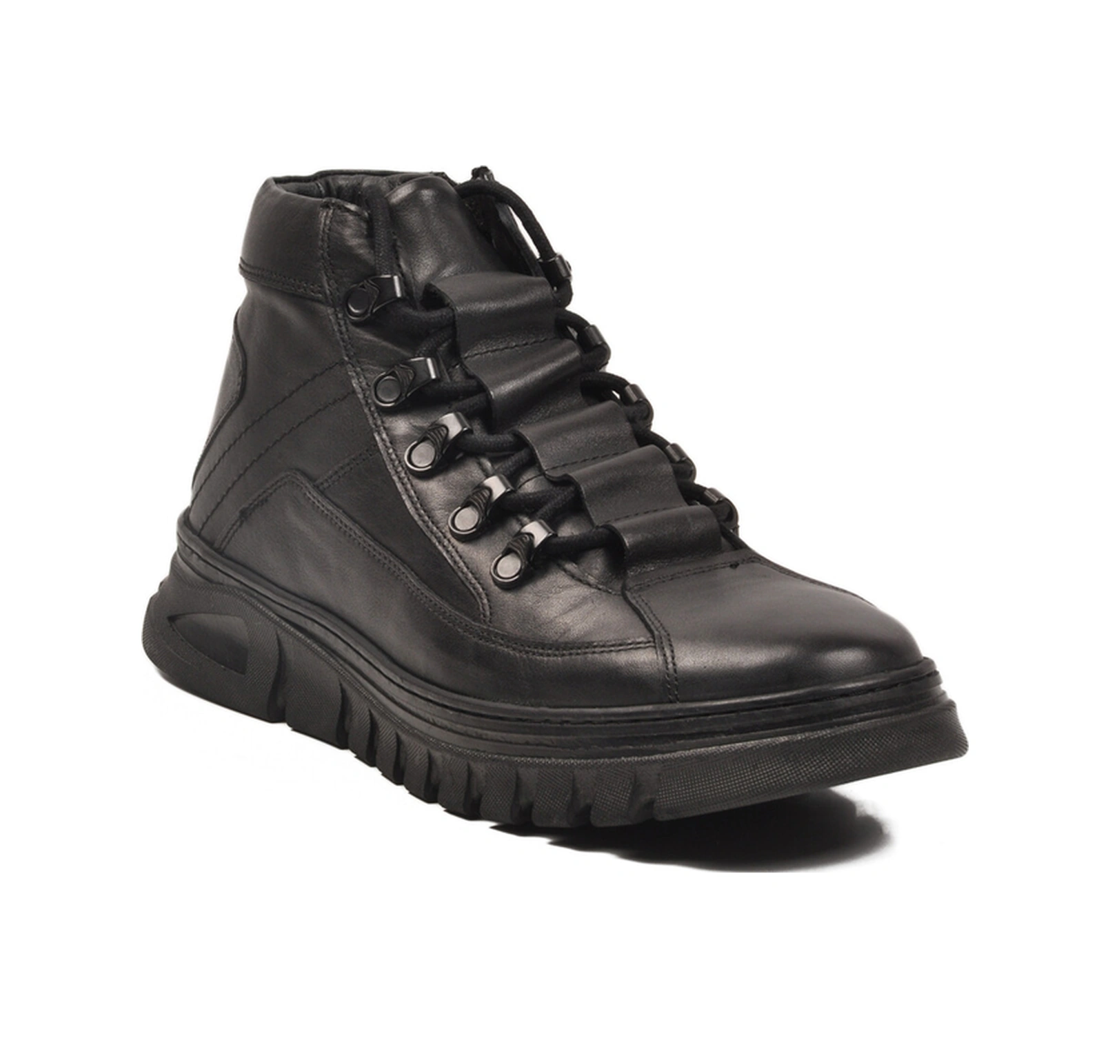 Siyah Deri Kürklü Soğuğa Dirençli Kaymaz Erkek Bot 2k0621-hk-3506 M Siyah