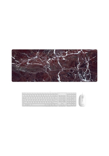 300x800x4mm Ebru Aşınmaya Dayanıklı Kauçuk Mouse Pad Fraglet Mermer