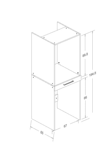 Aska Kurutmalı Çamaşır Makinası Dolabı