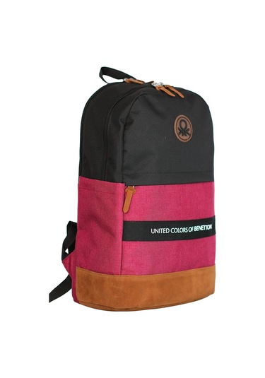 United Colors Of Benetton Üç Bölmeli Retro Erkek Çocuk Sırt Çantası - Siyah-kırmızı - Günlük Okul Seyahat Çok Renkli