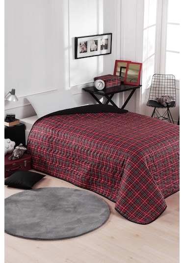 Çok Amaçlı Örtü Tek Kişilik İskoç Kırmızı